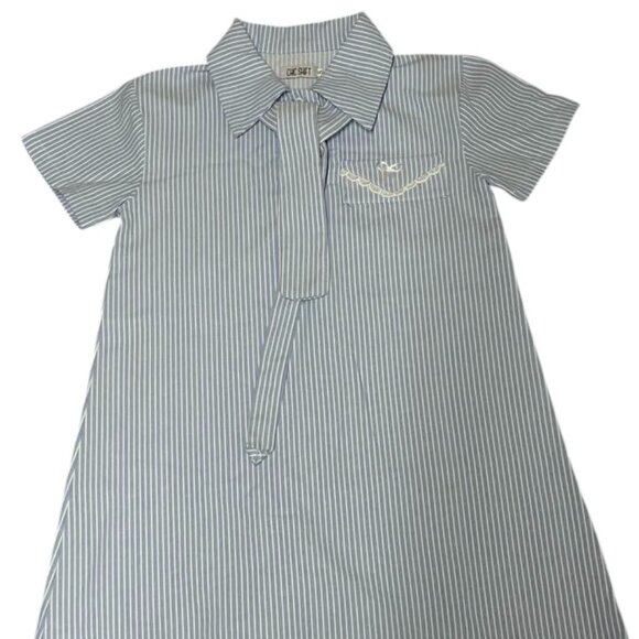 Dresses & Skirts - Blue & White Striped Collared Dress